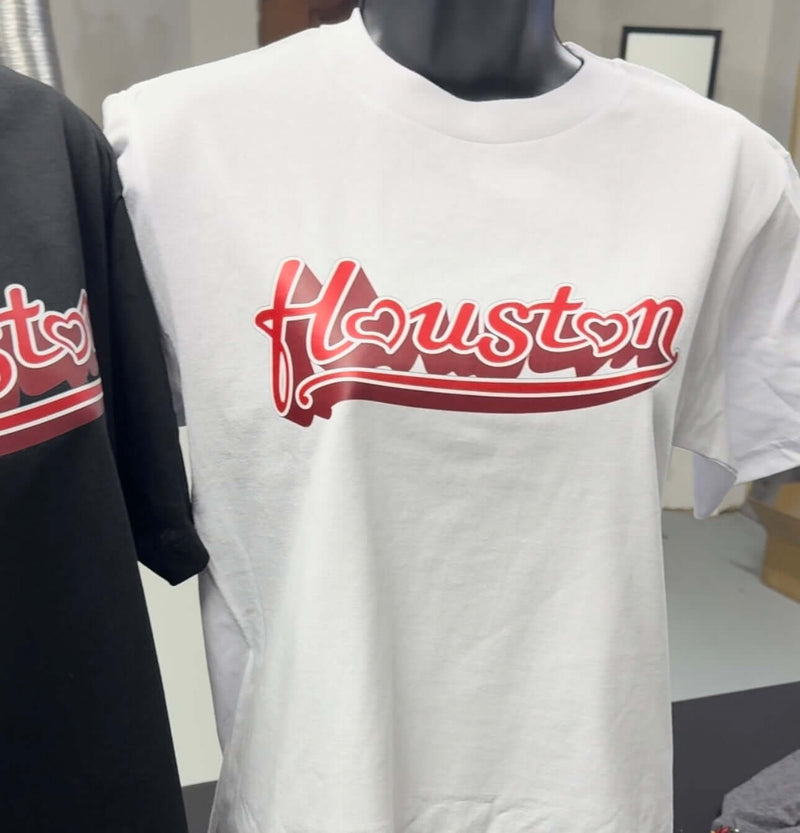 Load image into Gallery viewer, Houston Heart T-Shirt featuring a bold heart design