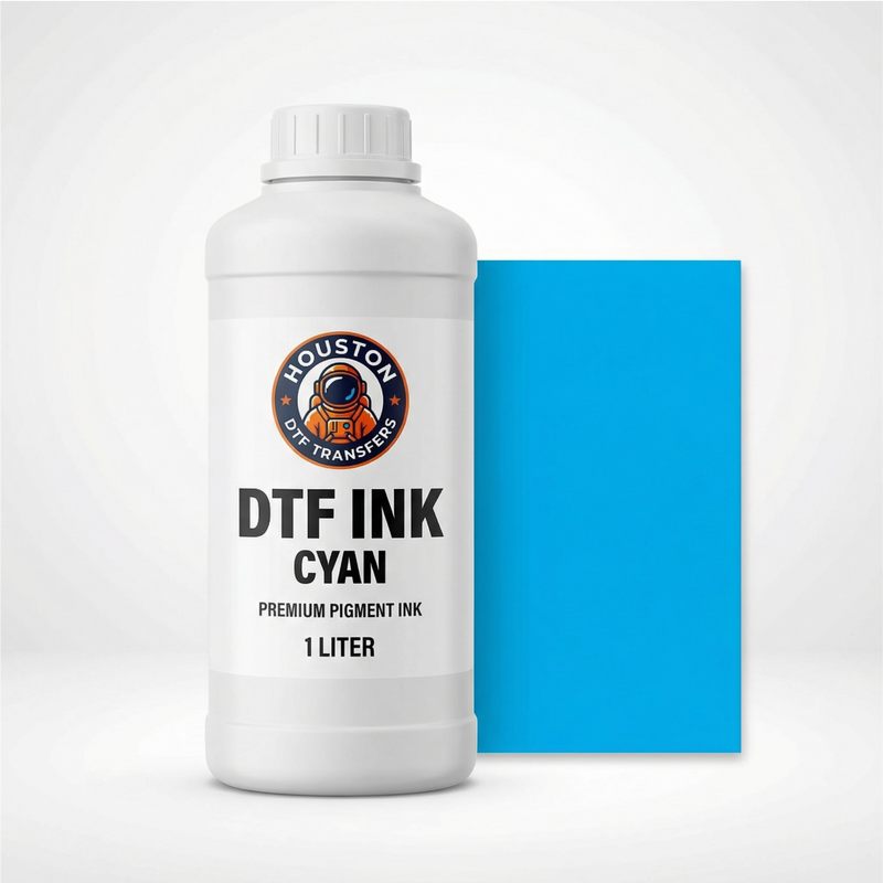 Load image into Gallery viewer, DTF cyan ink 1 liter bottle - Premium pigment cyan ink for DTF printing by Houston DTF Transfers
