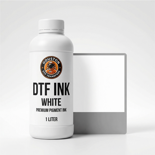 DTF white ink 1 liter bottle - Premium pigment white ink for DTF printing by Houston DTF Transfers